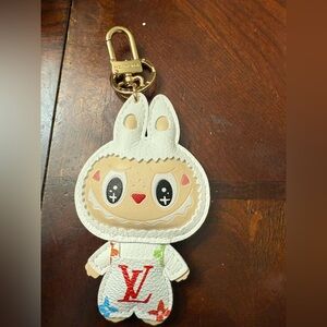 New Labubu White and Gold Keychain / bag charm